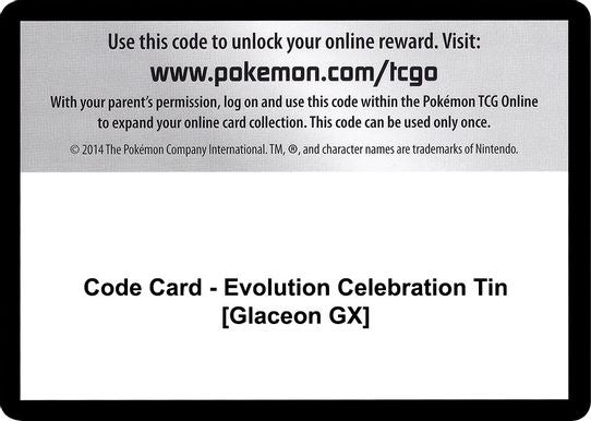Code Card - Evolution Celebration Tin [Glaceon GX] [Sun & Moon: Celestial Storm ]