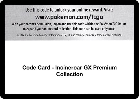 Code Card - Incineroar GX Premium Collection [SM - Guardians Rising]