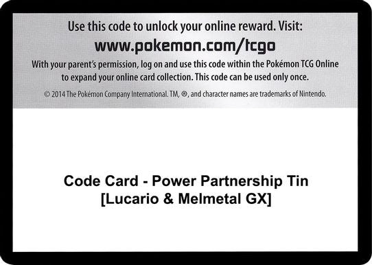 Code Card - Power Partnership Tin [Lucario & Melmetal GX] [Sun & Moon: Unified Minds]