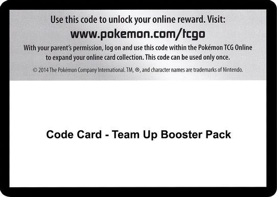 Code Card - Team Up Booster Pack  [Sun & Moon: Team Up]