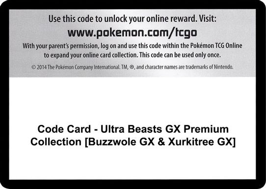 Code Card - Ultra Beasts GX Premium Collection [Buzzwole GX & Xurkitree GX]  [SM - Crimson Invasion]