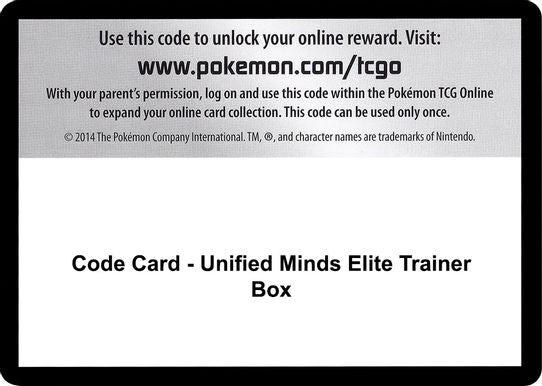 Code Card - Unified Minds Elite Trainer Box [Sun & Moon: Unified Minds]