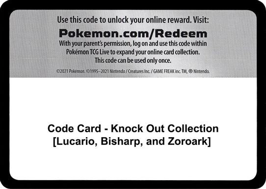 Code Card - Knock Out Collection [Lucario, Bisharp, and Zoroark] [Miscellaneous Cards & Products]