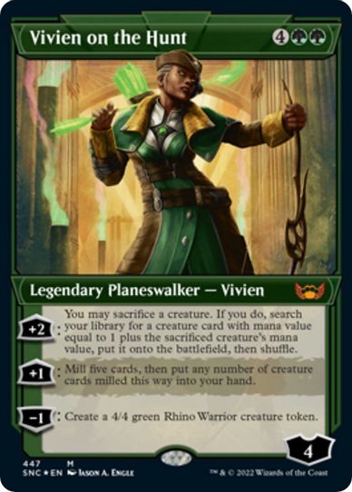 Vivien on the Hunt (Showcase) (Foil Etched) (447) [Streets of New Capenna]