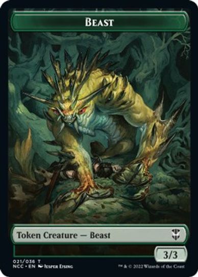 Beast // Saproling Double-sided Token (21 // 28) [Commander: Streets of New Capenna]