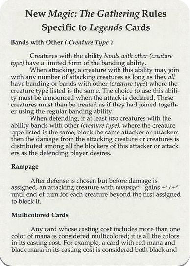 Legends Rules Card [Legends]