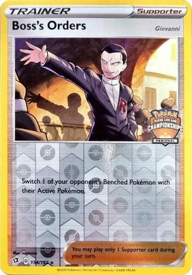 Boss's Orders 154/192 (Regional Championship Promo) [League & Championship Cards]