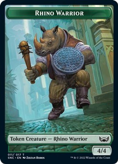 Cat // Rhino Warrior Double-sided Token [Streets of New Capenna]