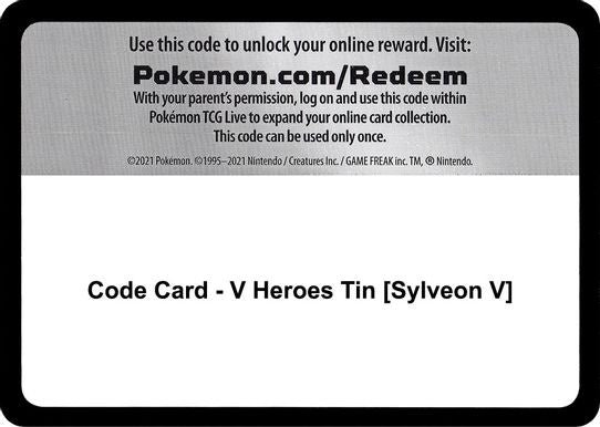 Code Card - V Heroes Tin [Sylveon V] [Miscellaneous Cards & Products]
