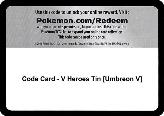 Code Card - V Heroes Tin [Umbreon V] [Miscellaneous Cards & Products]