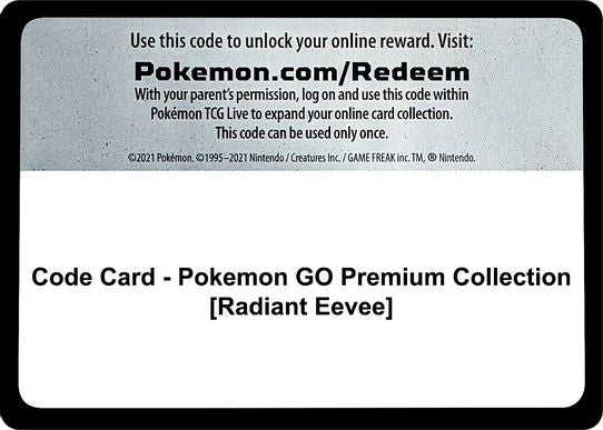 Code Card - Pokemon GO Premium Collection [Radiant Eevee] [Pokemon GO]