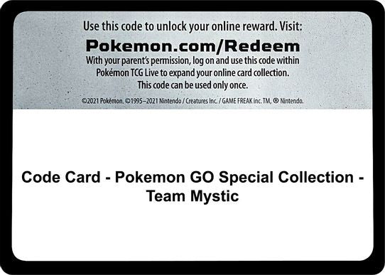 Code Card - Pokemon GO Special Collection - Team Mystic [Pokemon GO]
