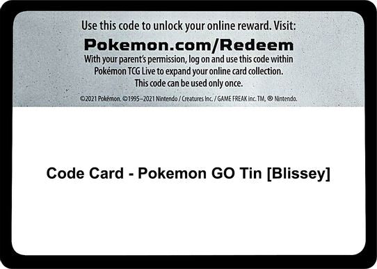 Code Card - Pokemon GO Tin [Blissey] [Pokemon GO]