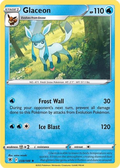 Glaceon (038/189) [Sword & Shield: Astral Radiance]