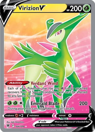 Virizion V (Full Art) (164/189) [Sword & Shield: Astral Radiance]