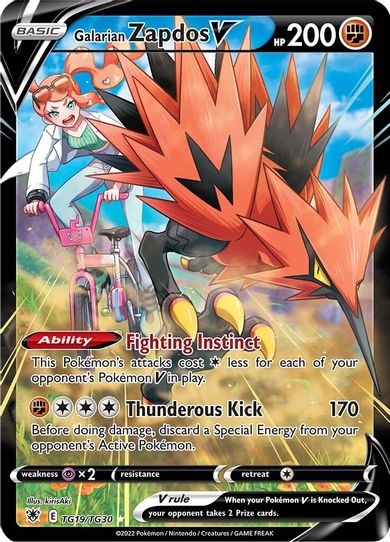 Galarian Zapdos V (TG19/TG30) [SWSH10: Astral Radiance Trainer Gallery]