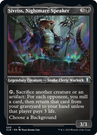 Sivriss, Nightmare Speaker (Foil Etched) (500) [Commander Legends: Battle for Baldur's Gate]