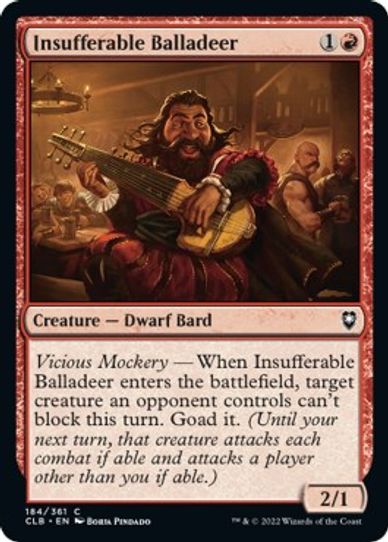 Insufferable Balladeer (184) [Commander Legends: Battle for Baldur's Gate]