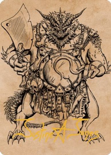Thrakkus the Butcher Art Card (Gold-Stamped Signature) (77) [Art Series: Commander Legends: Battle for Baldur's Gate]