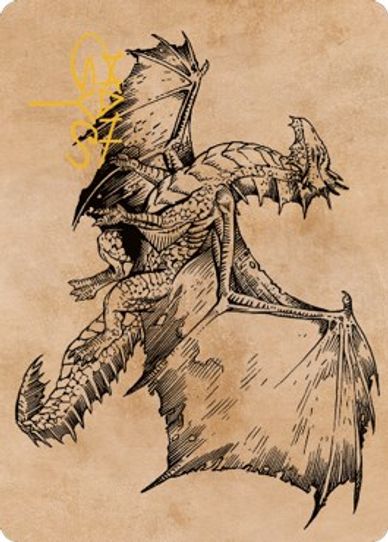 Ancient Bronze Dragon Art Card () (Gold-Stamped Signature) (58) [Art Series: Commander Legends: Battle for Baldur's Gate]