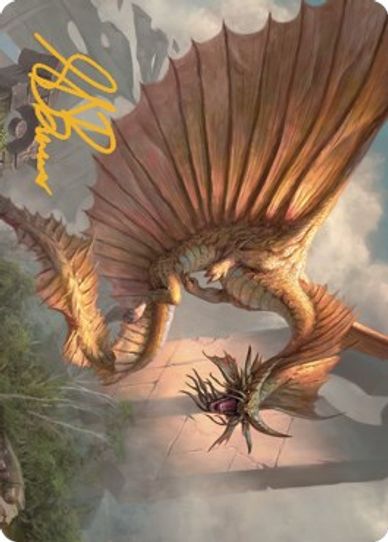 Ancient Gold Dragon Art Card () (Gold-Stamped Signature) (28) [Art Series: Commander Legends: Battle for Baldur's Gate]