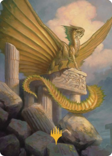 Ancient Gold Dragon Art Card () (Gold-Stamped) (5) [Art Series: Commander Legends: Battle for Baldur's Gate]