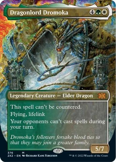 Dragonlord Dromoka (Borderless) (376) [Double Masters 2022]  Pokemon Plug
