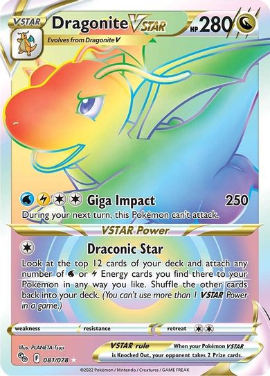 Dragonite VSTAR (Secret) (081/078) [Pokemon GO]