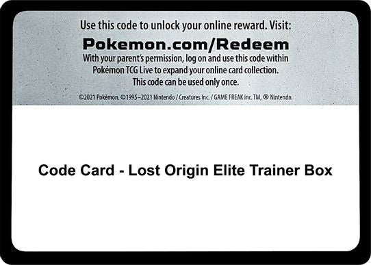 Code Card Lost Origin Elite Trainer Box [SWSH11: Lost Origin]