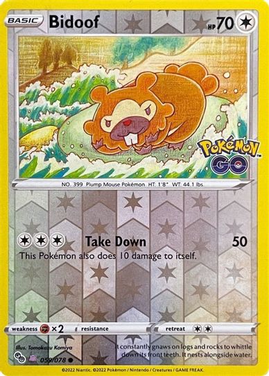 2022 Pokemon Go [Ditto] #059 Bidoof-Reverse Foil PSA 9 on Goldin Marketplace