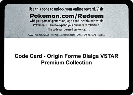 Code Card - Origin Forme Dialga VSTAR Premium [SWSH11: Lost Origin]