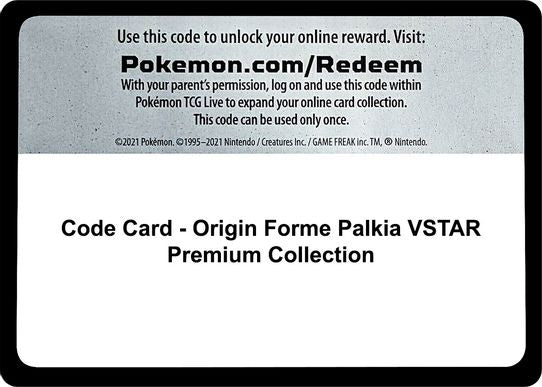 Code Card - Origin Forme Palkia VSTAR Premium Collection [SWSH11: Lost Origin]