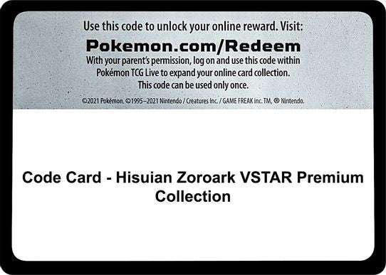 Code Card - Hisuian Zoroark VSTAR Premium Collection [SWSH11: Lost Origin]
