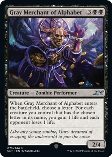 Gray Merchant of Alphabet (75) [Unfinity]