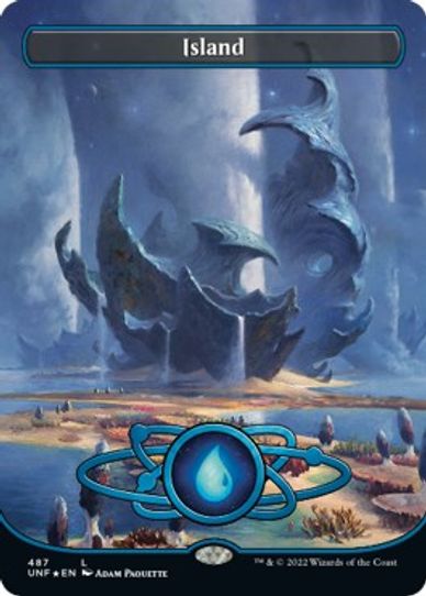 Island Full Art (Galaxy Foil) (487) [Unfinity]