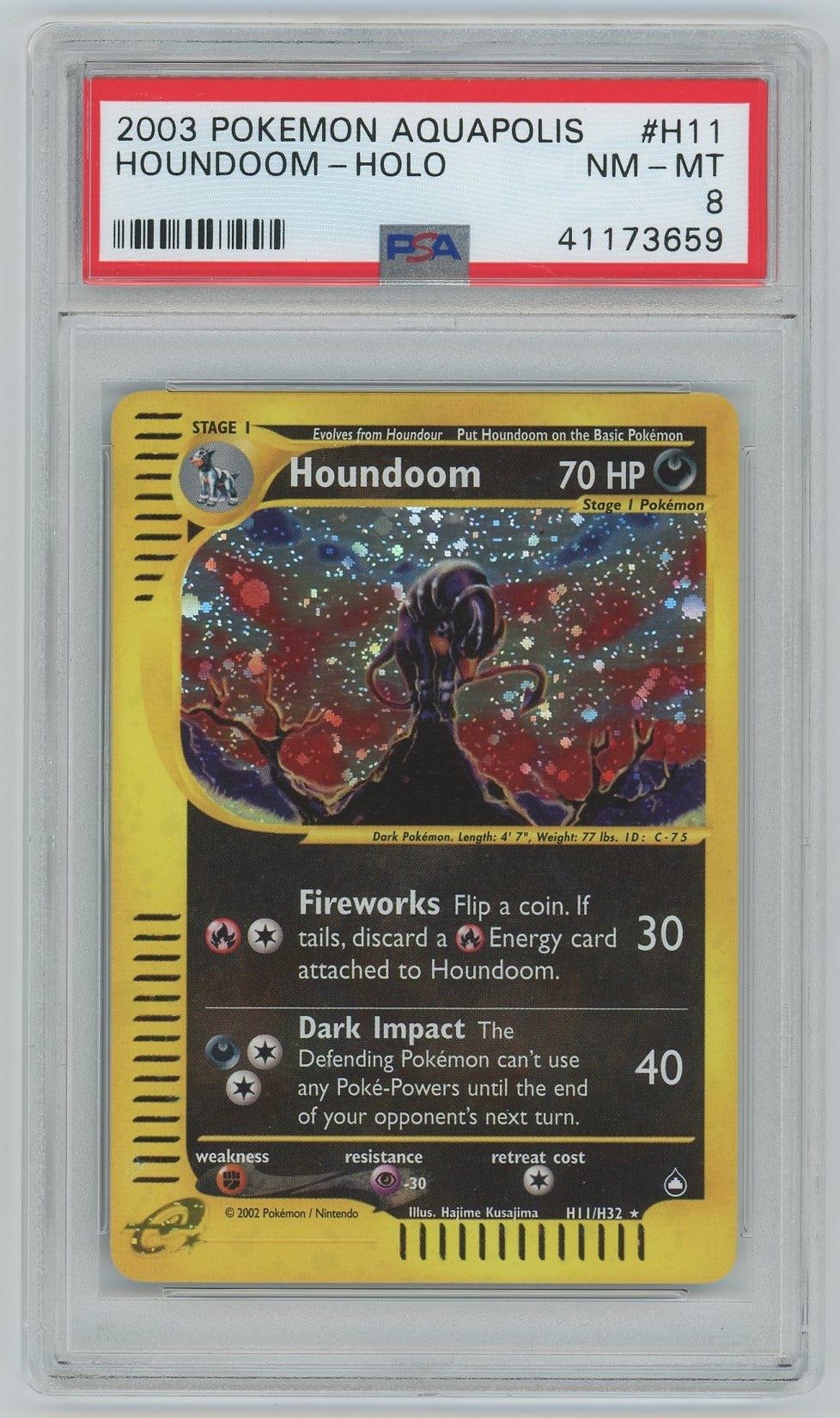 PSA (NM-MT 8) Houndoom-holo #H11 - Pokemon Aquapolis (#41173659)