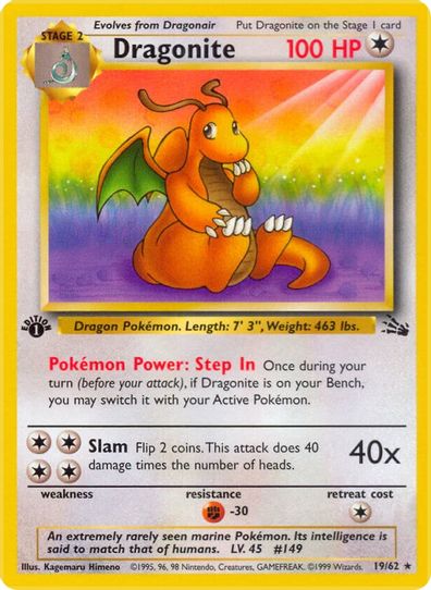 Dragonite (19/62) [Fossil 1st Edition]