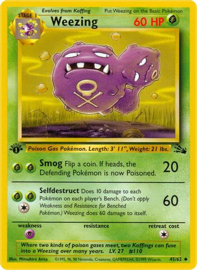 Weezing (45/62) [Fossil 1st Edition]