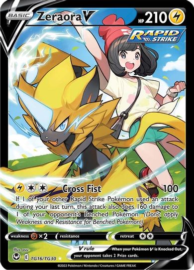 Zeraora V (TG16/TG30) [SWSH12: Silver Tempest Trainer Gallery]