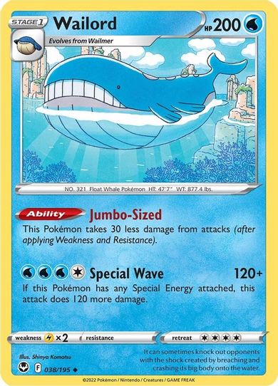 Wailord (038/195) [Sword & Shield Silver Tempest]