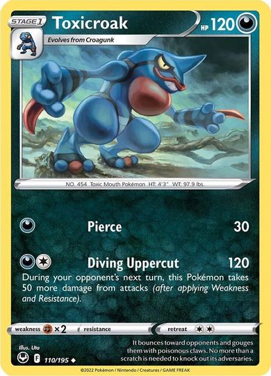 Toxicroak (110/195) [Sword & Shield Silver Tempest]