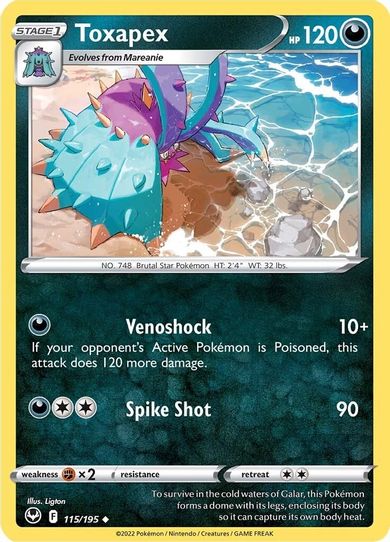 Toxapex (115/195) [Sword & Shield Silver Tempest]