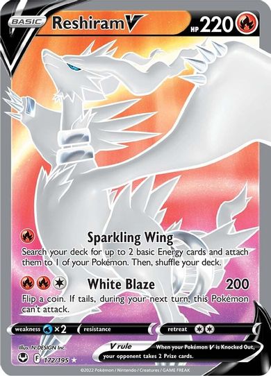 Ho-Oh V 140/195 Full Art Silver Tempest Pokemon Card