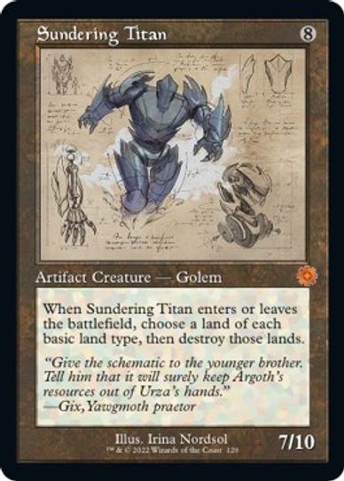 Sundering Titan (Schematic) (120) [Brothers War Retro Frame Artifacts]