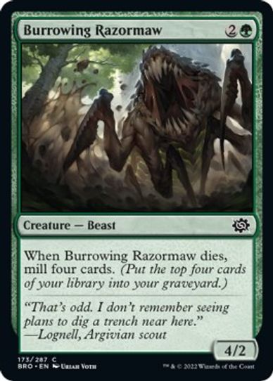 Burrowing Razormaw (173) [The Brothers War]