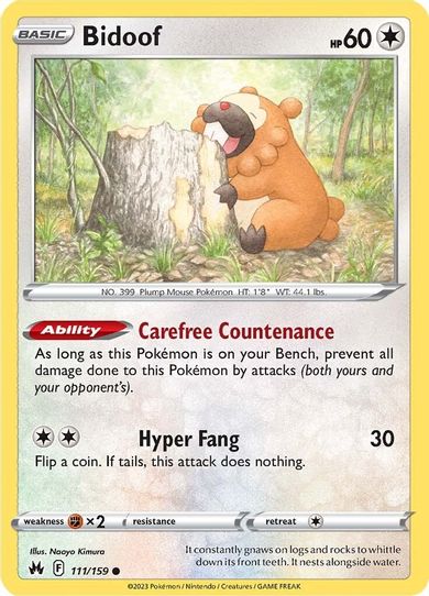Bidoof (111/159) [Crown Zenith]
