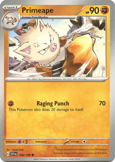 Primeape (108/198) [SV01: Scarlet & Violet Base Set]