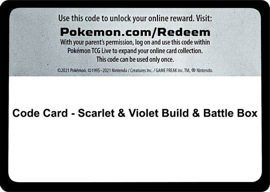 Scarlet & Violet Build & Battle Box - Pokemon TCG Live Codes