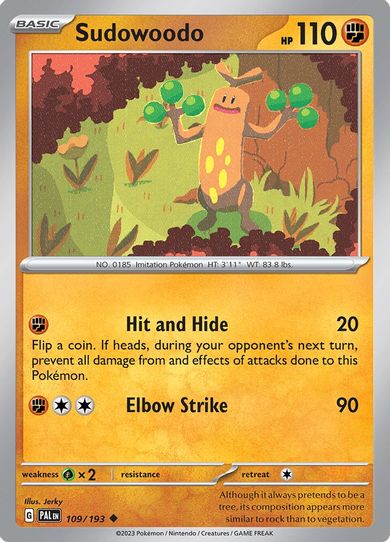 Sudowoodo (109/193) [SV02: Paldea Evolved]