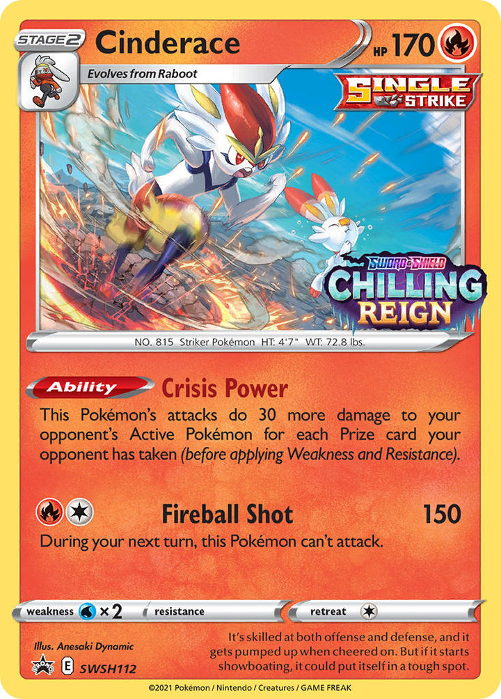 Cinderace (SWSH112) (Staff Prerelease Promo) [Sword & Shield: Black Star Promos]
